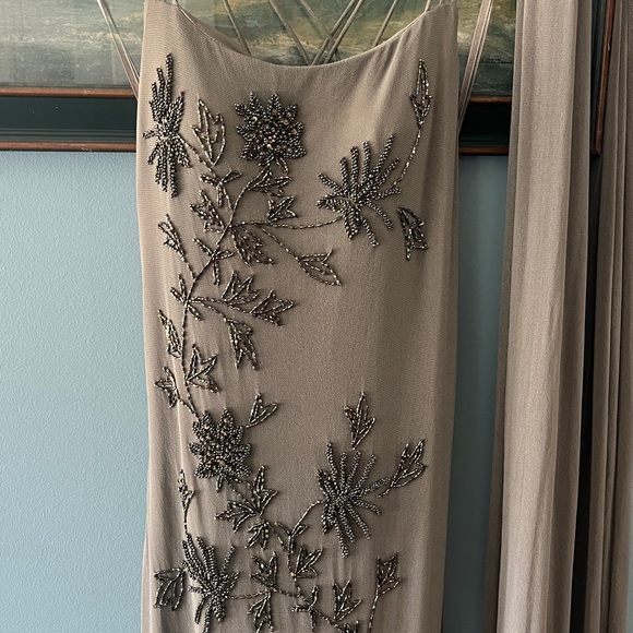 SUE WONG Vintage Nocturne Beaded Gown and scarf wrap - Picture 4 of 17